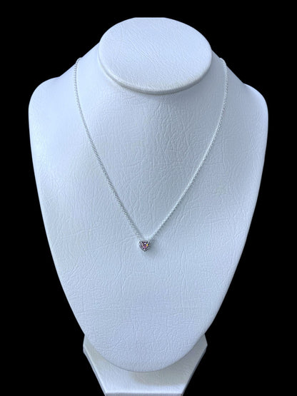 collar en plata ley 925 - corazon rosa