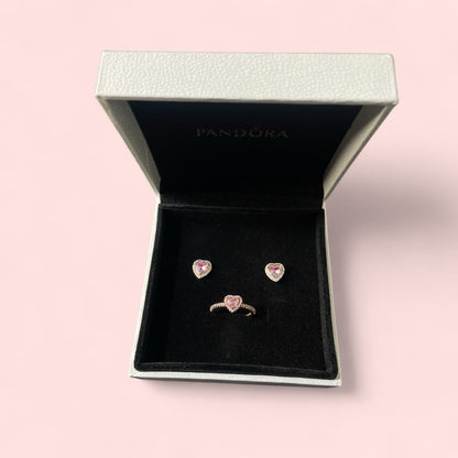 Set joyeria de plata ley 925 - enchapado en oro rosa piedra rosa