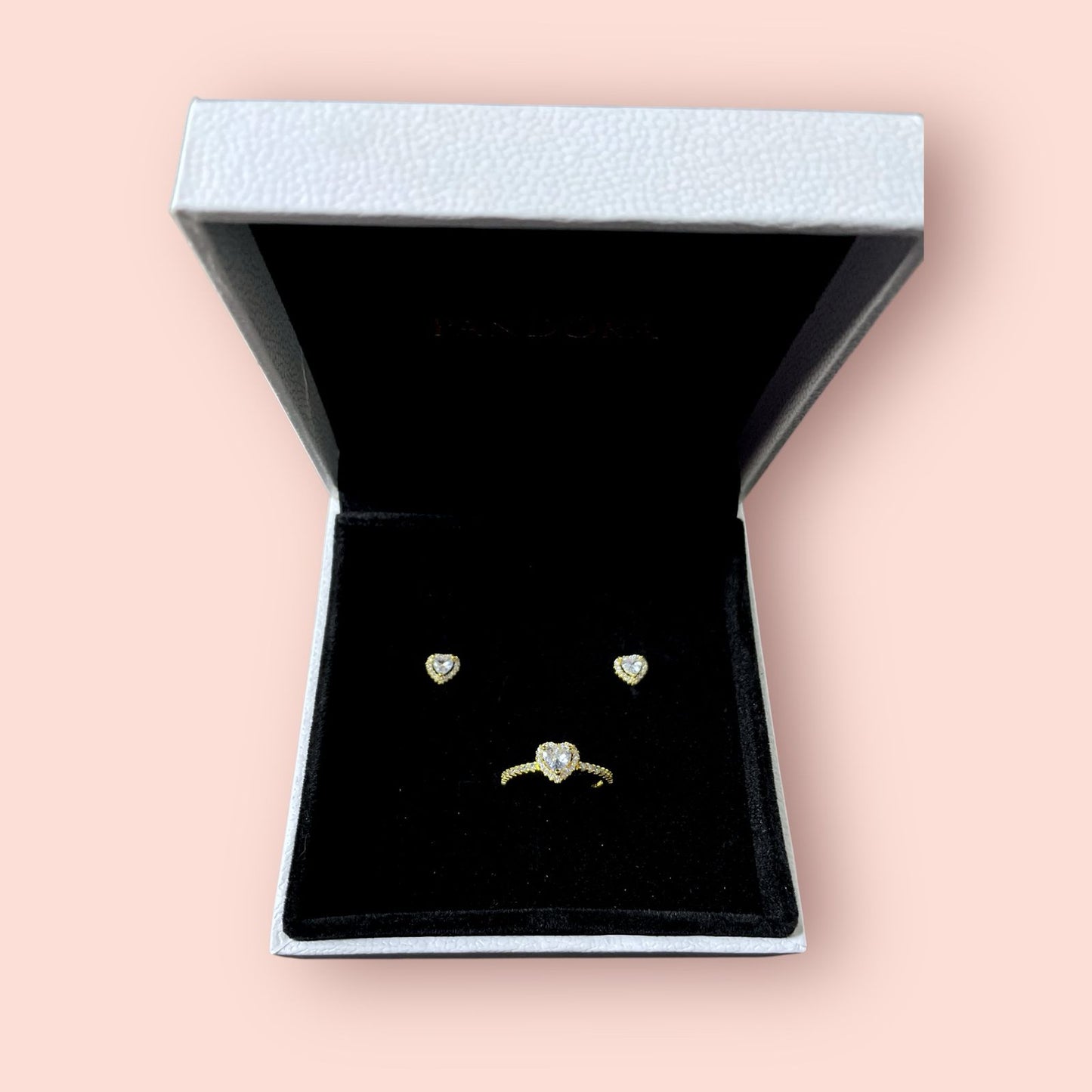 Set joyeria de plata ley 925 - enchapado en oro piedra blanca