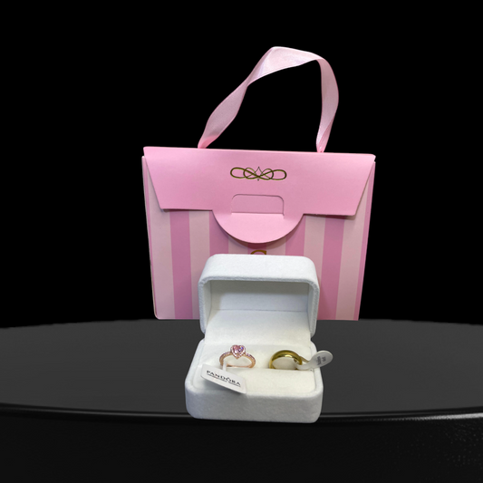 Anillos de promesa - enchape oro rosa corazon rosa