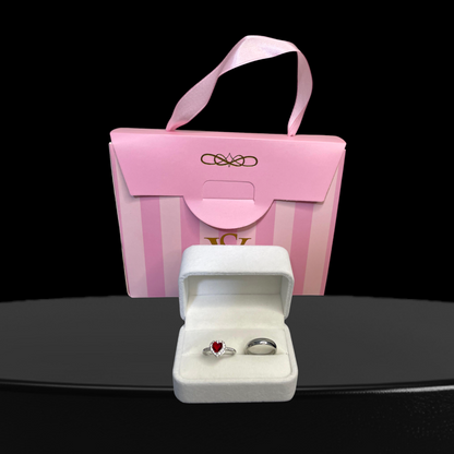 Anillo promesa -corazon rojo