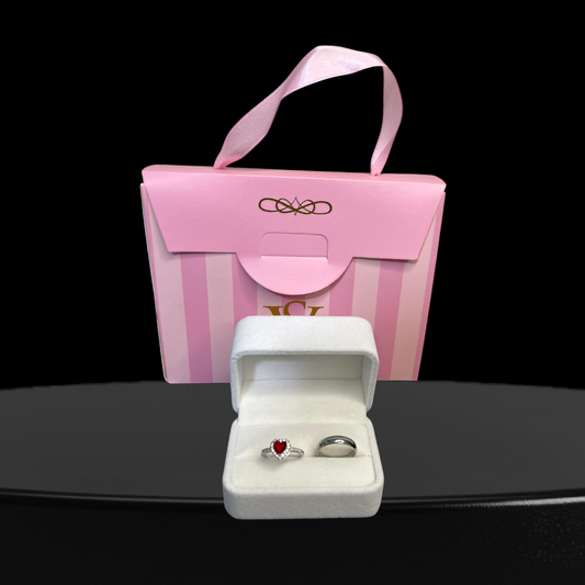Anillo promesa -corazon rojo