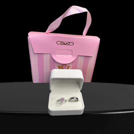 Anillos promesa -corazon rosa