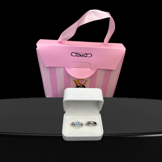Anillos promesa -corazon celeste cindirella