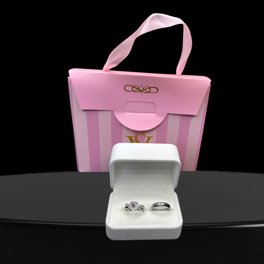 Anillos promesa -corazon rosa Princesa