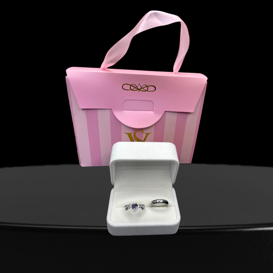 Anillos promesa -corazon morado doncella