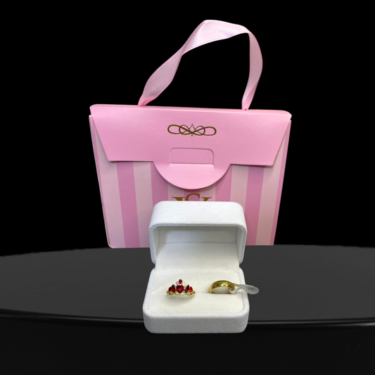 Anillos promesa -Princesa corazon rojo