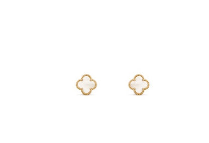 Aretes trebol blanco