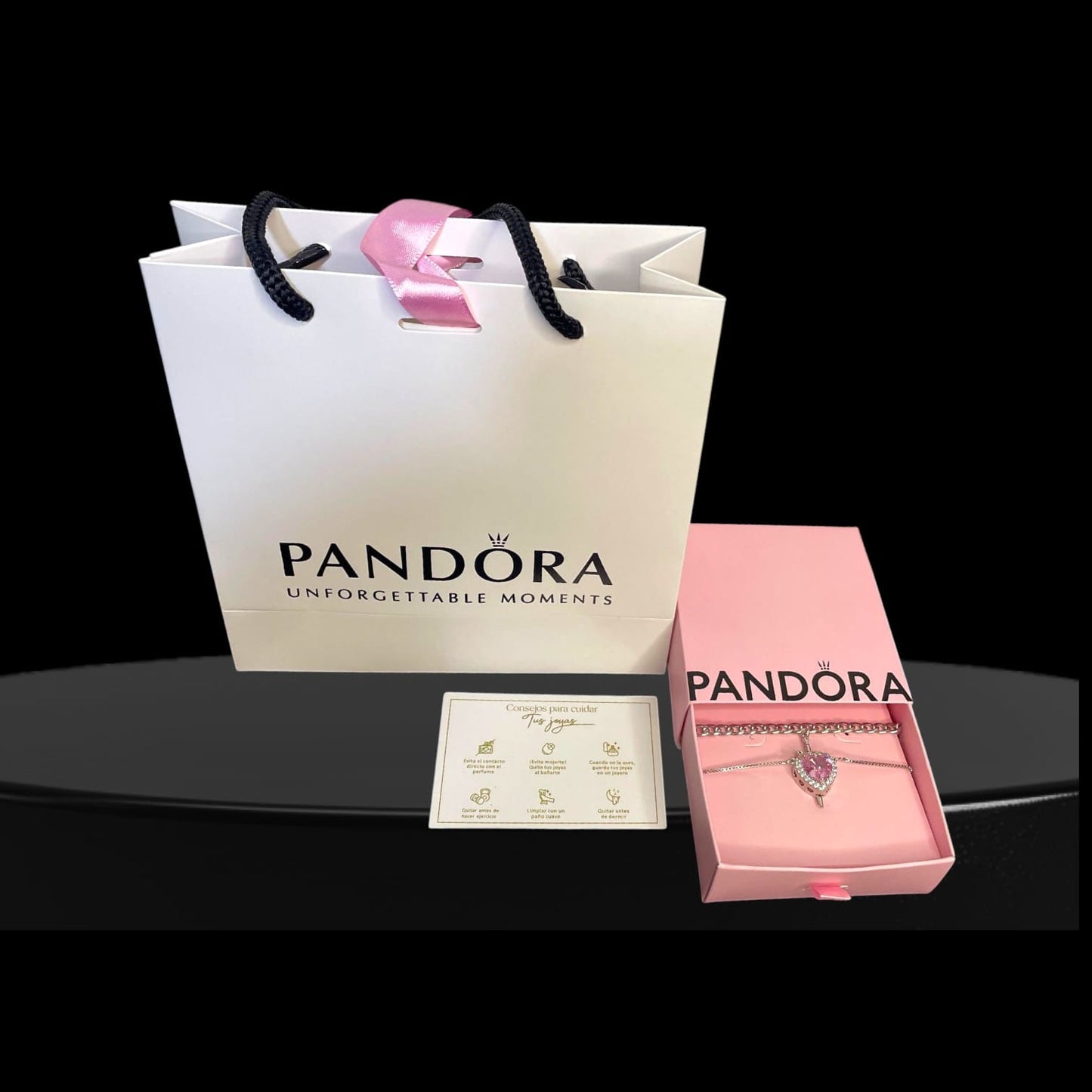 Pulsera duo pareja - corazon rosa