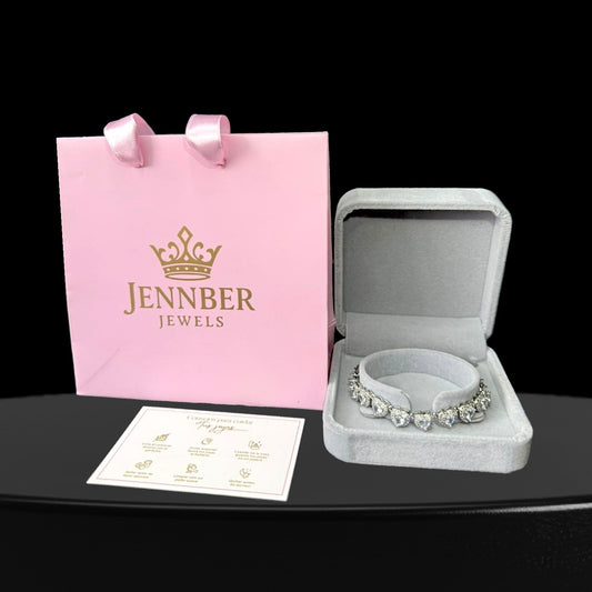 Pulsera modelo swarosky - corazon blanco