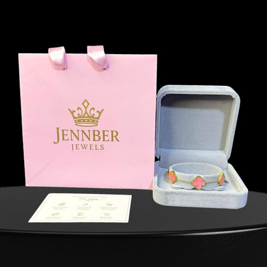 Pulsera trebol -  rosa