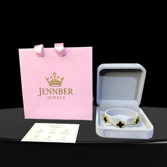Pulsera trebol -  Gold black