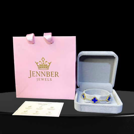 Pulsera trebol -  Gold azul