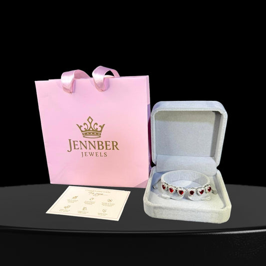 Pulsera modelo swarosky - Corazon rojo ajustable