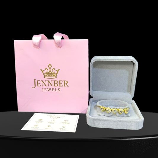 Pulsera modelo swarosky - Gold corazon blanco ajustable