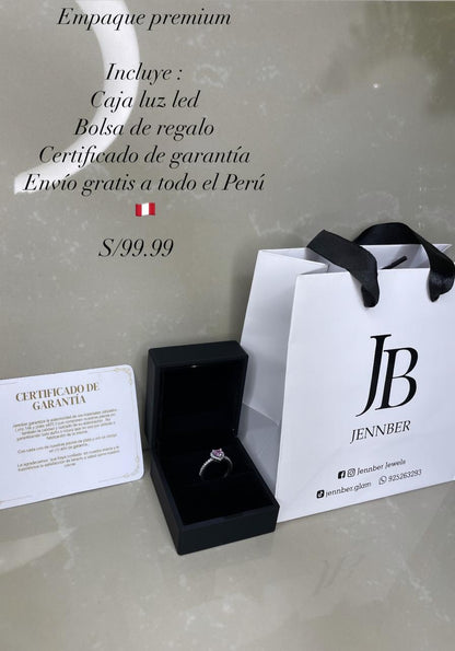 Anillo silver  pink eterna promesa