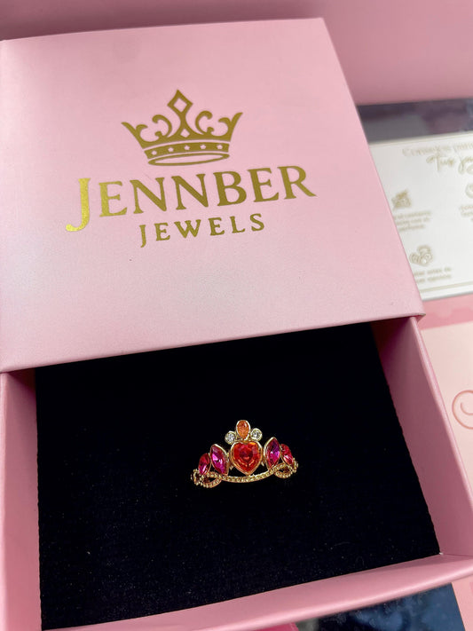 Anillo princesa fucsia  - Acero inoxidable