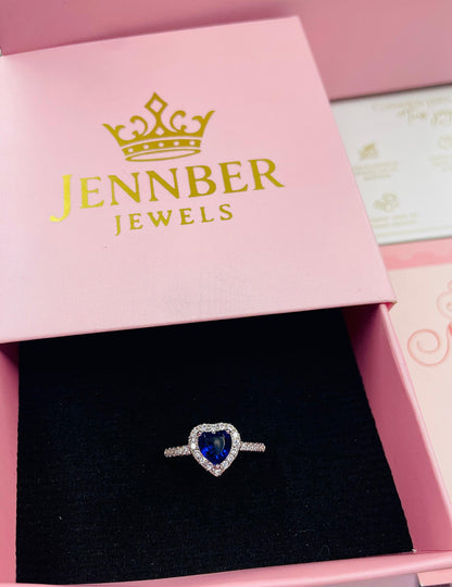 Anillo corazon azul - Acero inoxidable