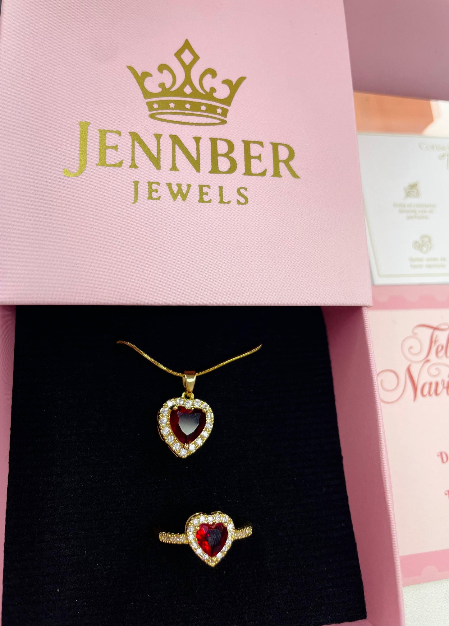 Set dúo  Sultana - oro rosa piedra roja