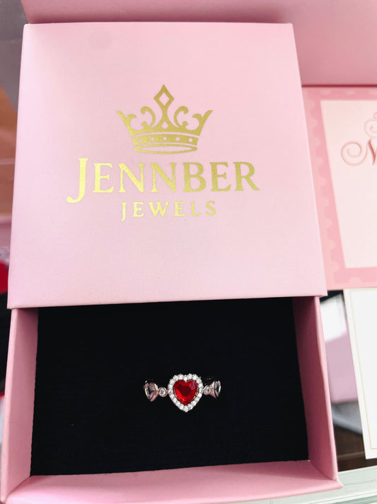 Anillo aurora rojo   - Acero inoxidable