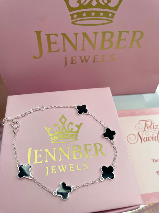 Pulsera trebol negro