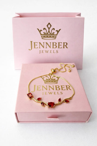 Pulsera tulipan  - Gold rojo
