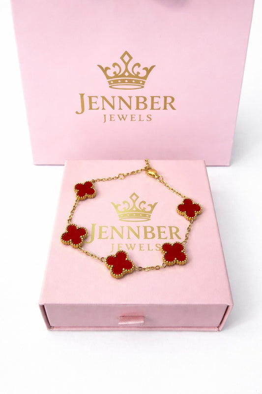 Pulsera trebol -  rojo