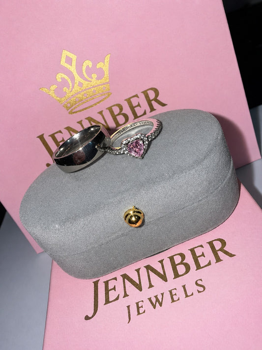 Anillo promesa  - Plata ley 925 corazon rosa