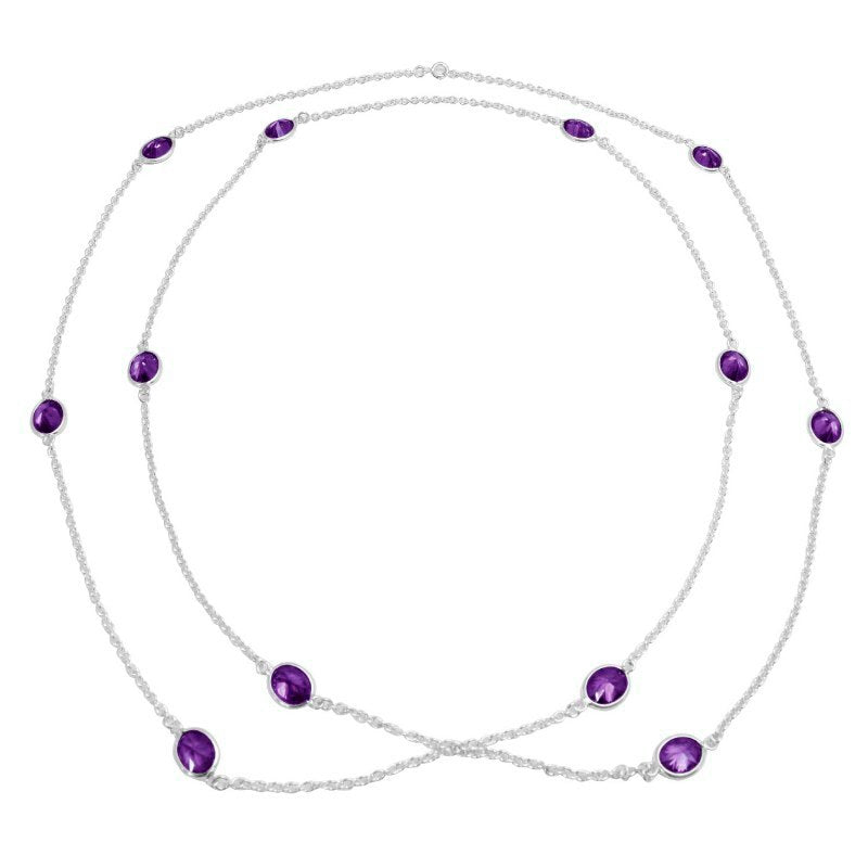 Collares colgantes doce circón color cristal azul 70cms plata 925 - PO0302