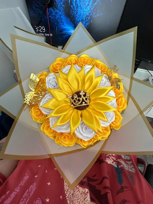 25 rosas eternas & girasol eterno