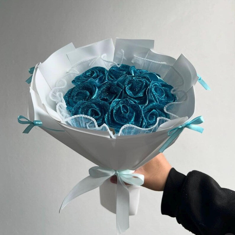 Rosas eternas  con glitter