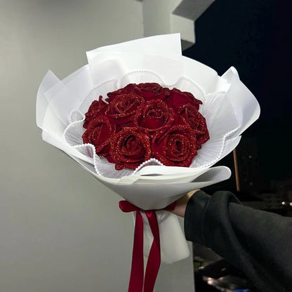 Rosas eternas  con glitter