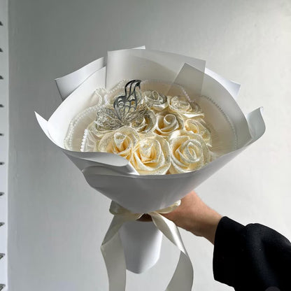 Rosas eternas  con glitter