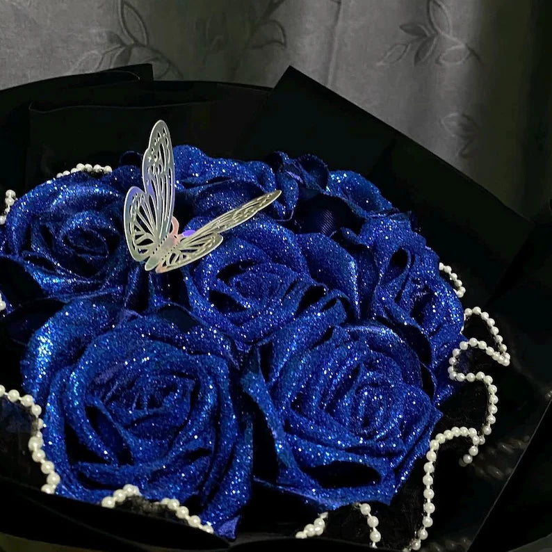 Rosas eternas  con glitter