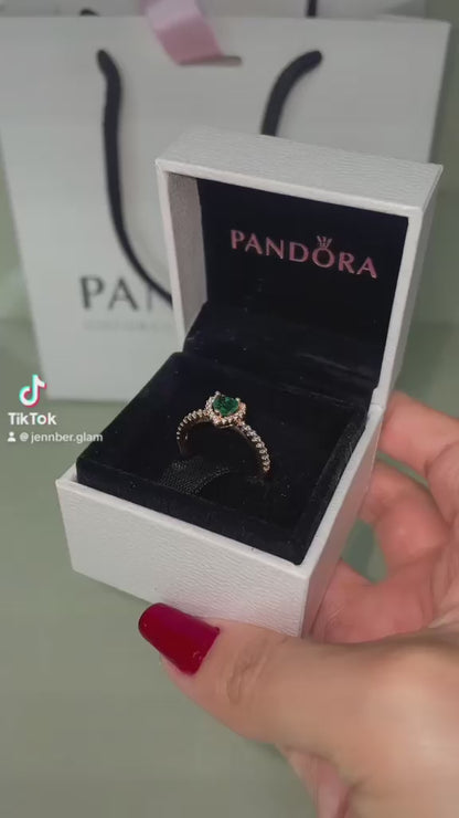 Anillo Con Un Recubrimiento En Oro Rosa De 14k Corazón Brillante Elevado - Plata ley 925