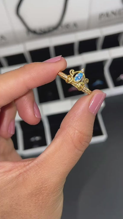 Anillo de carruaje de Cenicienta-  Enchape en oro