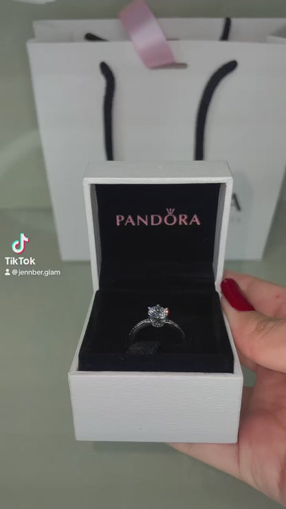 Anillo Corona deslumbrante transparente zirconia cúbica