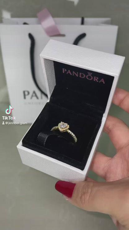Anillo corazon elevado - con un recubrimiento en oro