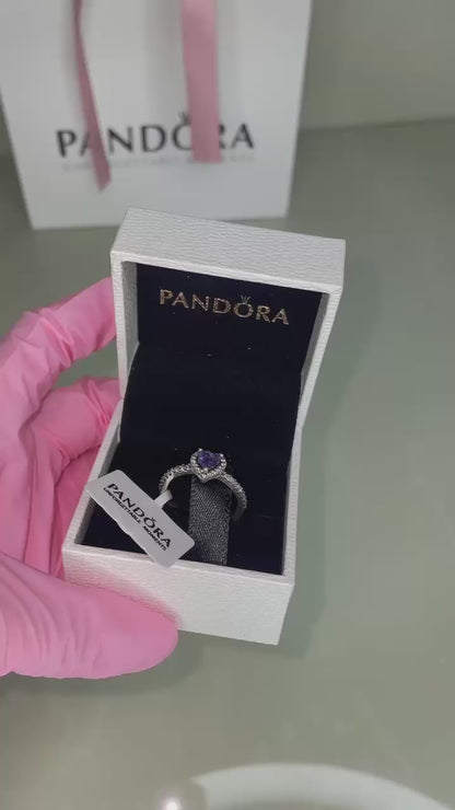 Anillo en plata ley 925 -piedra morado