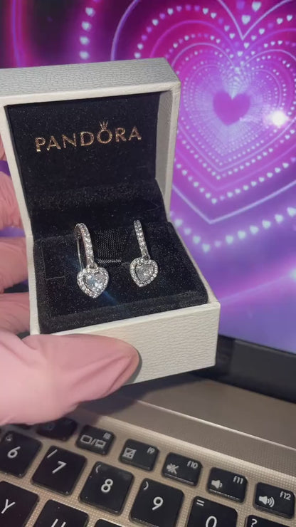 Pendientes de botón con forma de corazón colgante blanco